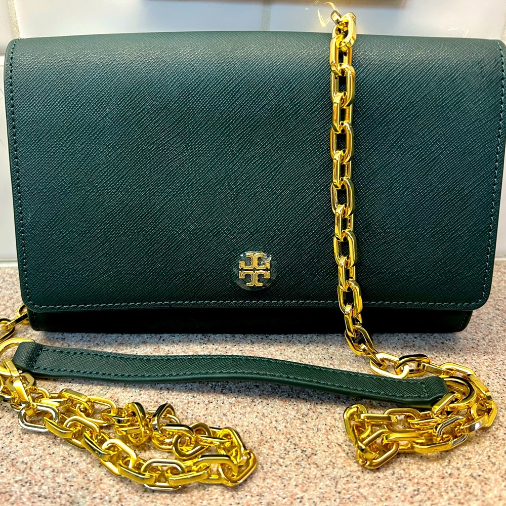 Tory Burch Emerson Chain wallet Crossbody Shoulder Bag - NWOT - Jitney Green
